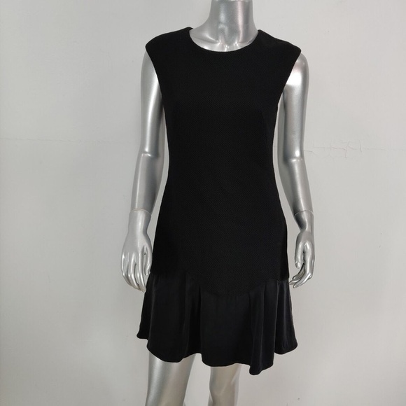 REBECCA TAYLOR Stacy Fit-&-Flare Flounce Black Dress. size 6 women’s work or fun - Picture 5 of 11